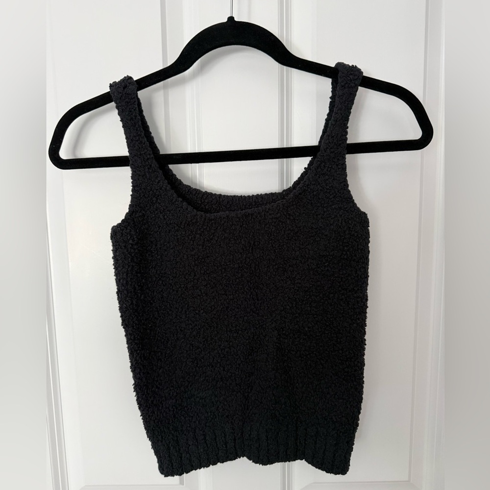 SKIMS | Black Fuzzy Tank Top